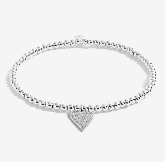 Joma Jewellery Bracciale Argento Amicizia – A Little Friends Are Life Treasures, Elasticizzato Con Ciondolo A Stella, 17,5 Cm