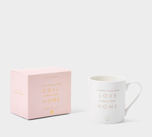 A HOUSE FILLED WITH LOVE MAKES A HAPPY HOME Mug Light Pink Box
